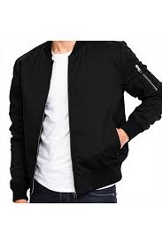 Unisex Siyah Oversize Çift Cepli Bomber Ceket